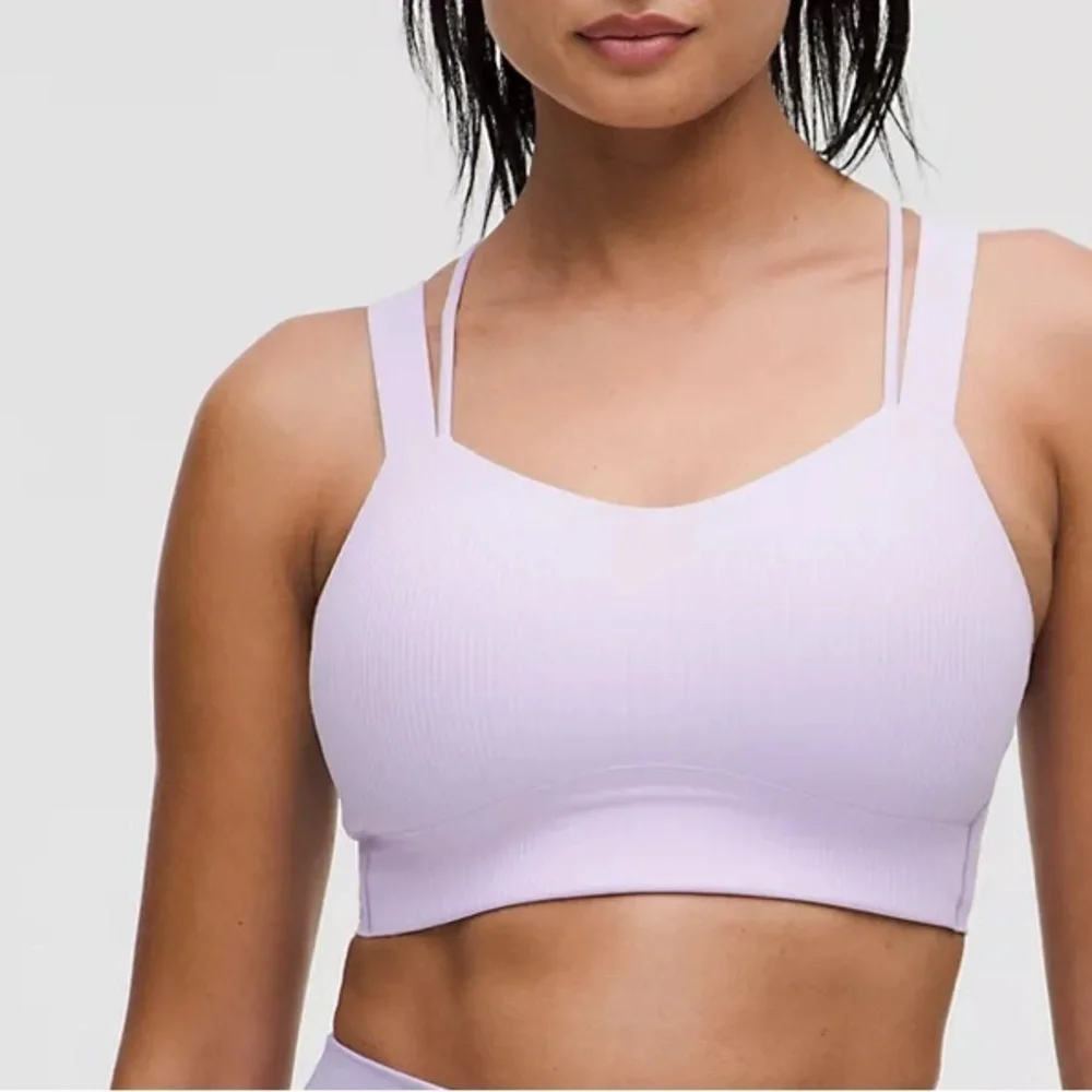 Lululemon Like a Cloud Ribbed Longline Bra *Light Support S 4 Lavender frost